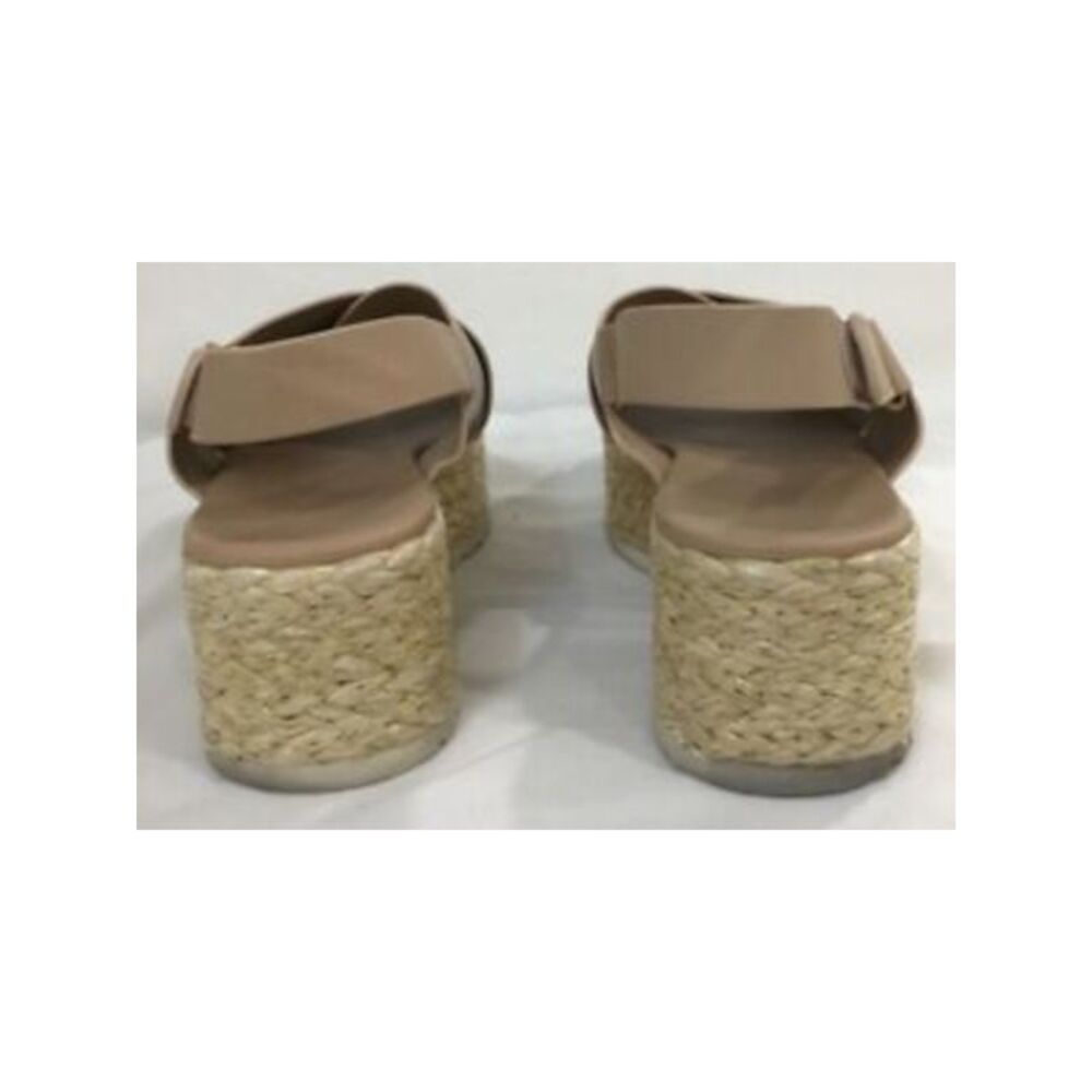 VINCE. Womens Beige 1-1/2" Platform Slingback Strap Jesson Wedge Shoes 9.5 M - Picture 2 of 3